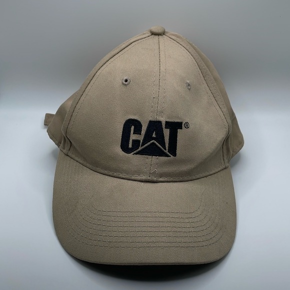 CAT Caterpillar Construction Tan & Black Adjustable Baseball Cap - Picture 1 of 9